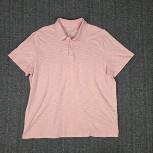 VINCE Mens Pink Short Sleeve Cotton Polo Shirt Size XL Casual Normcore